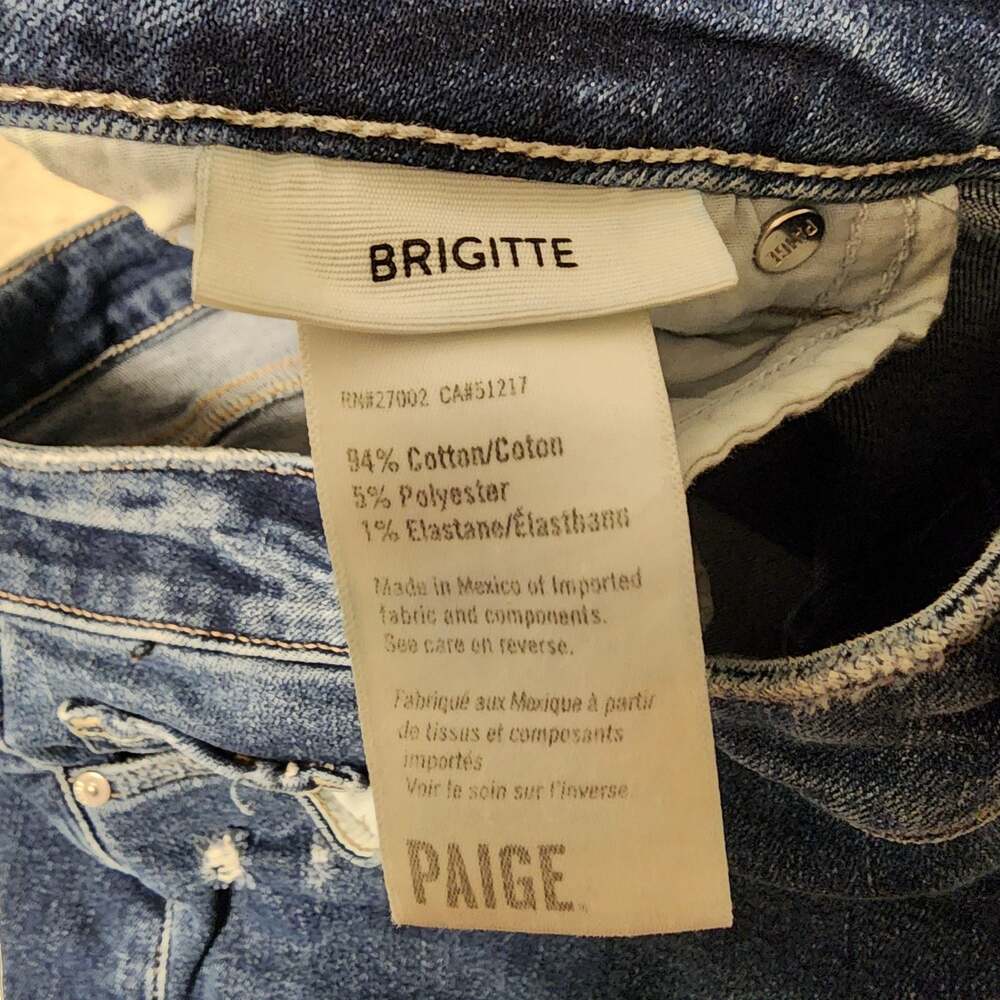 PAIGE Brigitte High Rise Slim Boyfriend Distressed Denim Jeans Size 30 - Picture 3 of 12